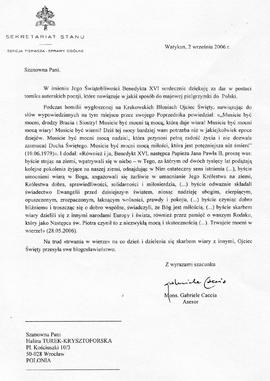 Zdjęcia: Podziękowanie za tomik dla Benedykta XVI