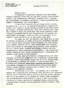 List od Juliana Fercza