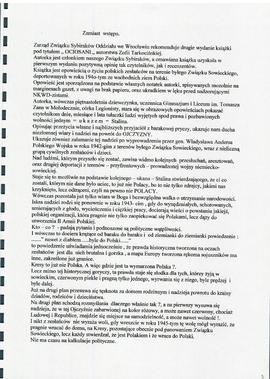 Syberyjska sonata. POSŁOWIE. Do książki pod tytułem „OCIOSANI” ZOFII TARKOCIŃSKIEJ. Czy to już ty...