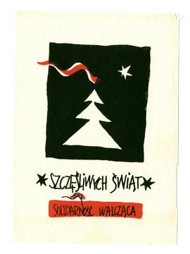 Kartka " Szczęśliwych Świąt Solidarność Walcząca"