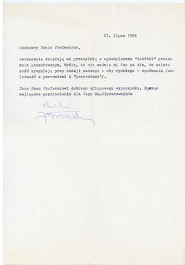 List od Andrzeja Brożka