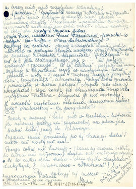 List od Danuty Paleńskiej