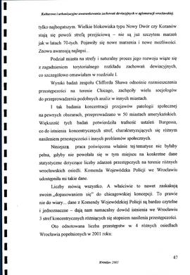 Kulturowe i urbanizacyjne uwarunkowania zachowań dewiacyjnych w aglomeracji wrocławskiej