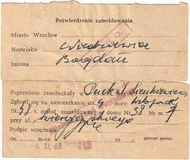 Potwierdzenie zameldowania
