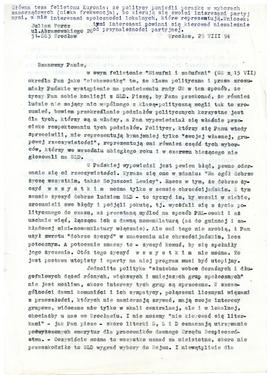 List od Juliana Fercza
