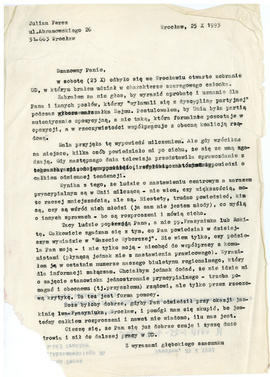 List od Juliana Fercza