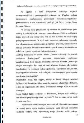 Kulturowe i urbanizacyjne uwarunkowania zachowań dewiacyjnych w aglomeracji wrocławskiej