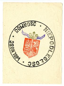 Kartka " Wolność-Równość-Niepodległość"